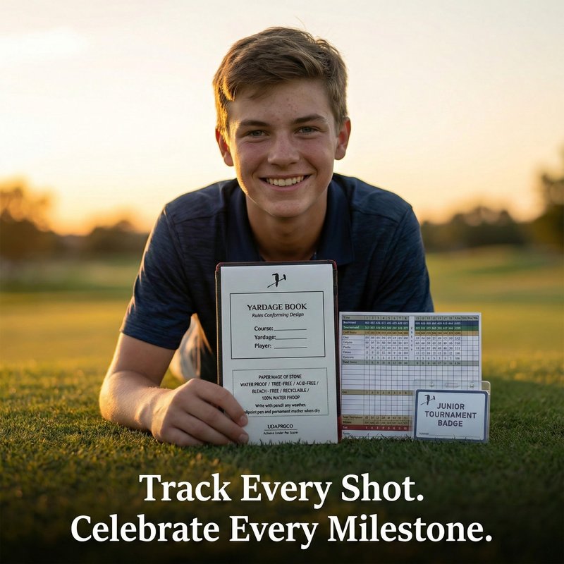 UDPARSCO Blank Golf Yardage Book (4-Pack) Waterproof Stone Paper Notebook for Tournament Strategy & Course Mapping 4" x 6.5" Tear-Resistant Journal for Juniors & Pros Fits Standard Holders