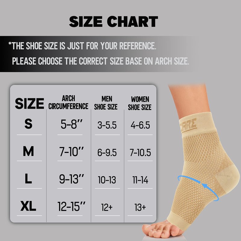 Thoxcare Compression Socks for Women & Men Open Toe (1 Pair) - Best Ankle Compression Sleeve for Swelling, Achilles Tendonitis, Heel Pain & Plantar Fasciitis Relief, Beige, Medium