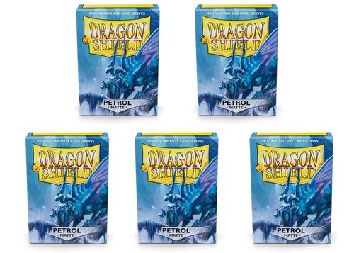5 Packs Dragon Shield Matte Petrol Standard Size 100 ct Card Sleeves Value Bundle!
