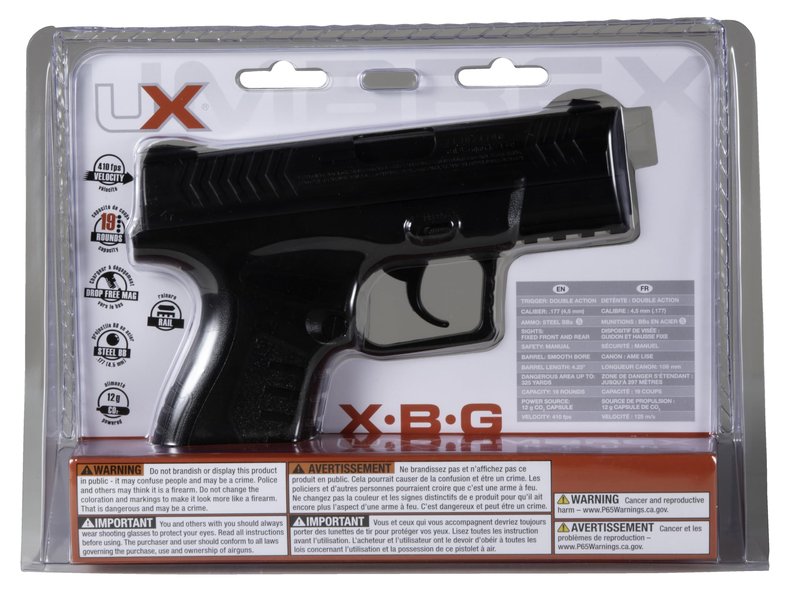Umarex XBG .177 Caliber BB Gun Air Pistol , Black (pack of 1)