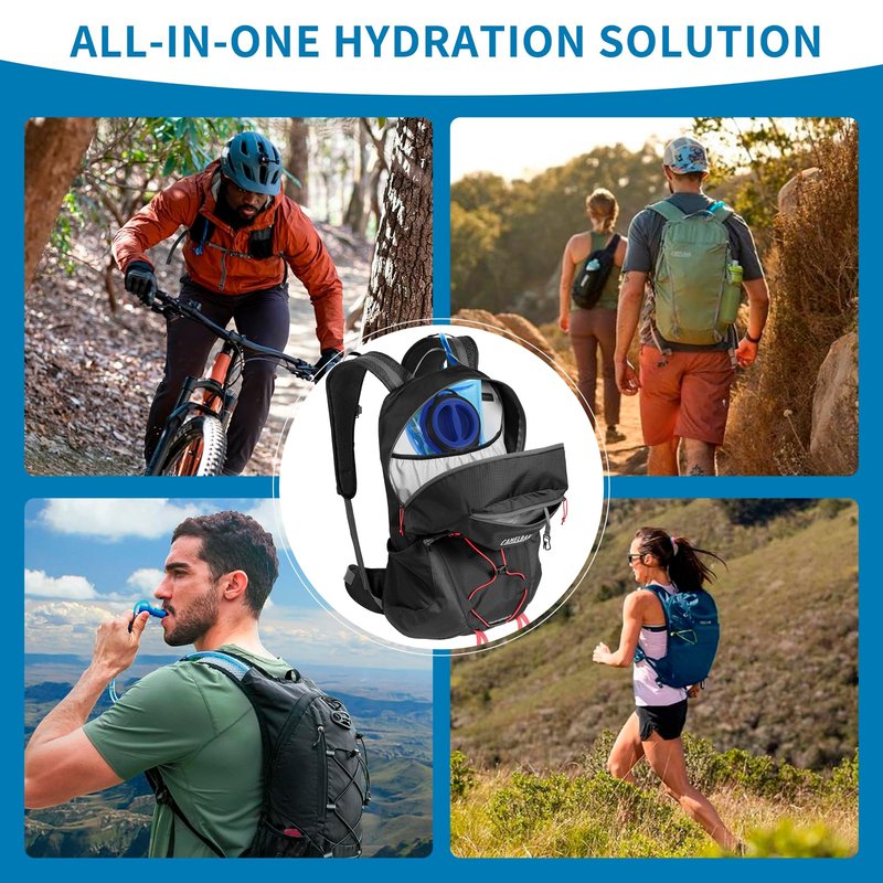Replacement Hydration Bladder Compatible with Camelbak Backpack, 2L Water Bladder for Hiking Backpack, No Leakage Water Reservoir Storage Bag, with Large Opening, for Camping, Cycling and Running