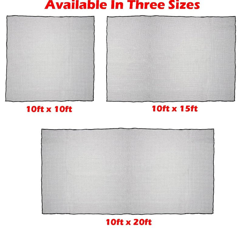 10ft x 10ft Sports Netting in/Outdoor Strong Durable Weatherproof Frequent Use Golf Hitting Practice Net Around Finished Seam Strong 150 LB Tested Nylon Mesh Net 1-Inch Mesh Holes