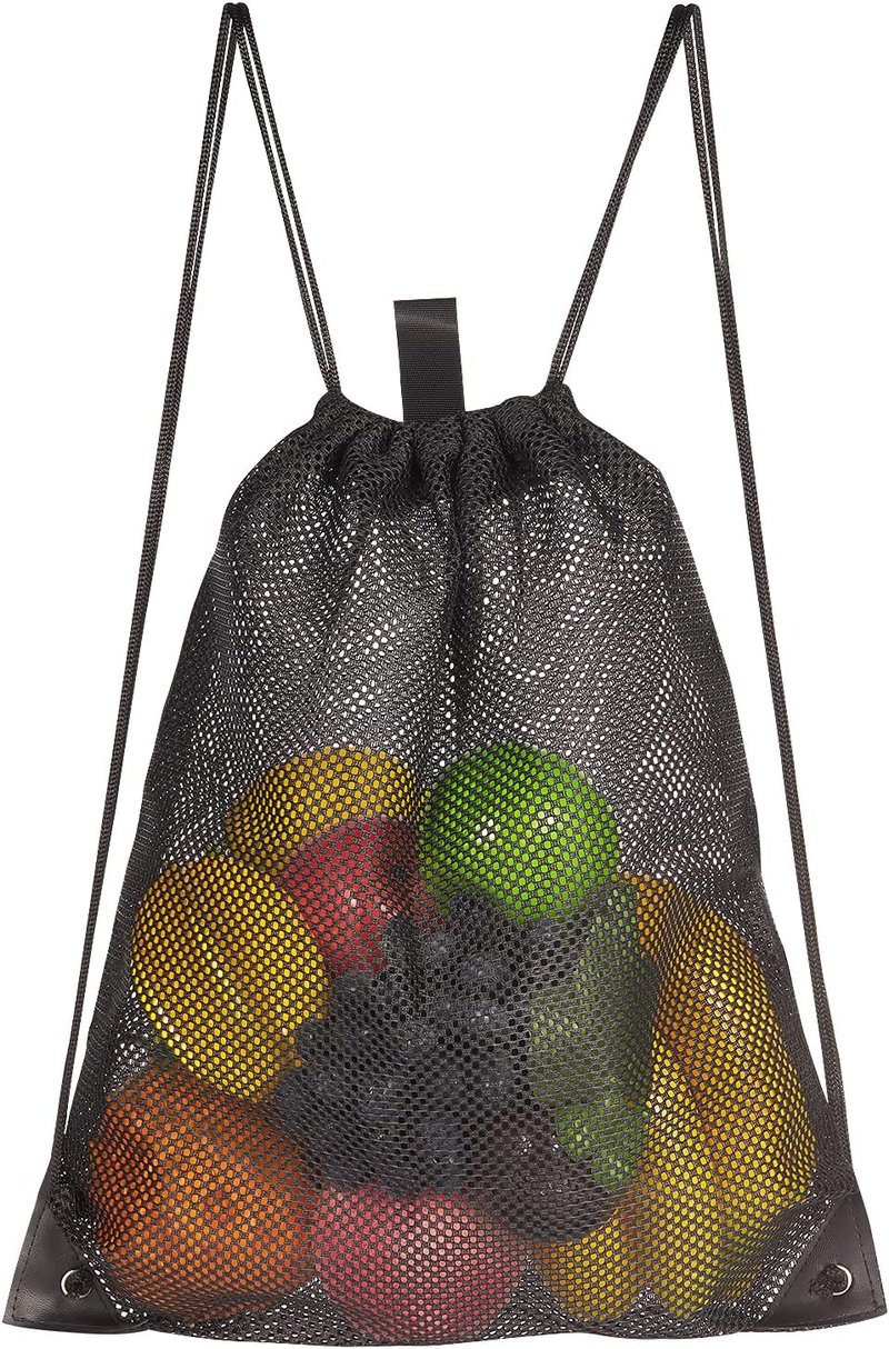 Mesh Drawstring Bag - 2-Pack for Gym, Laundry & Beach Finds | Versatile Mesh Storage Solution