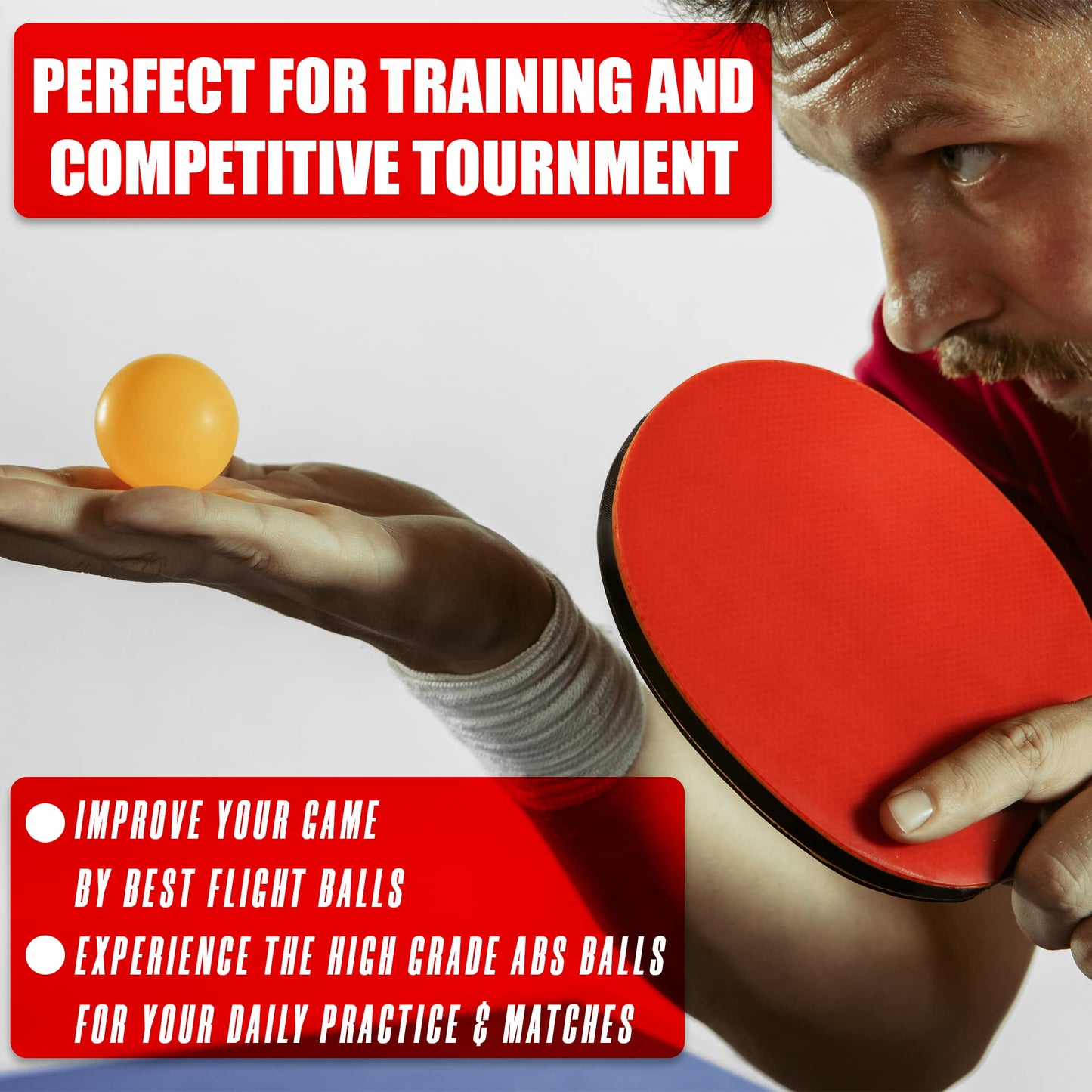 D-Xam 15 Pack White Ping Pong Balls 1 Star 40mm Official Size High Bounce Professional ABS Table Tennis Ball for Training & Practice - Durable High Performance