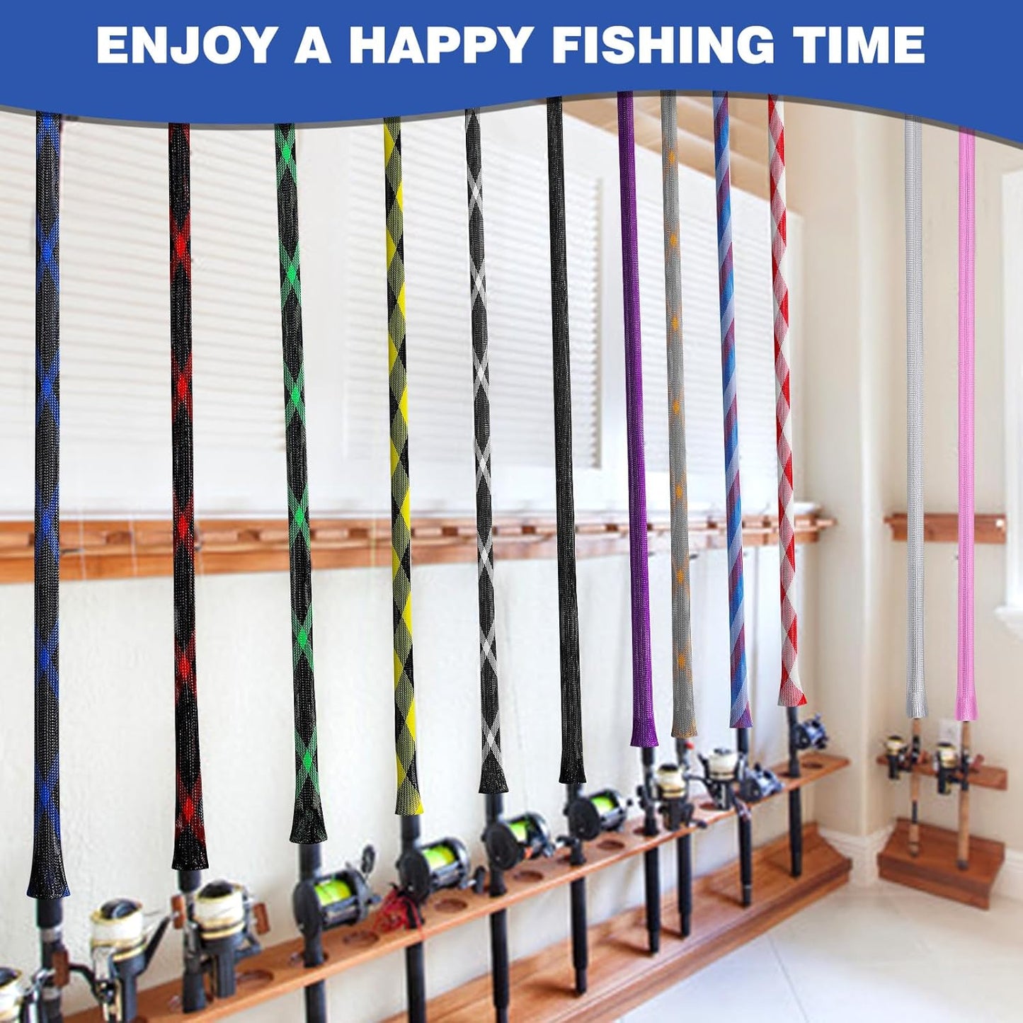 Fishing Rod Sleeve - 12PCS Fishing Pole Cover for Baitcasting, Casting, and Fly Rods | Durable Protection