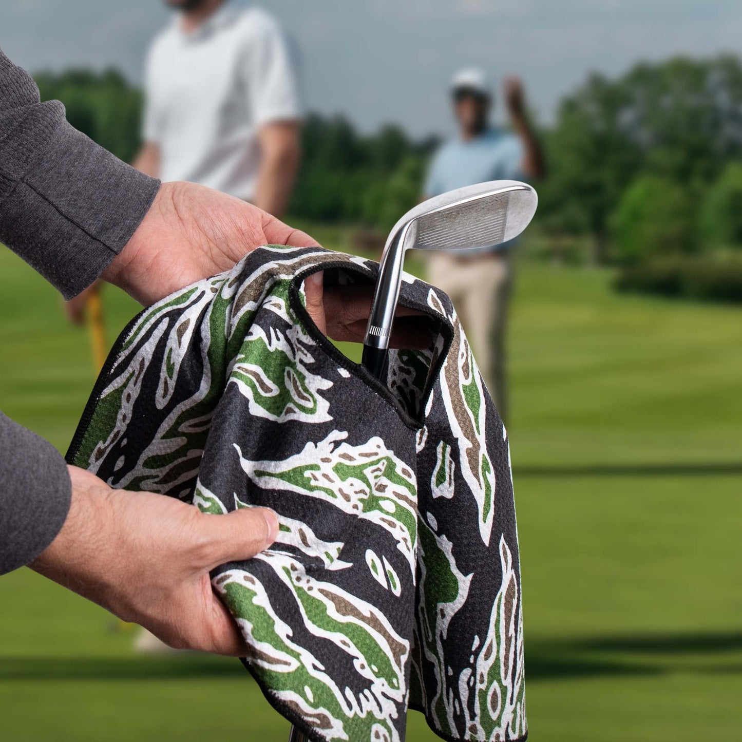 RYL/T Magnetic Golf Towel with Center Cut and Loop Attachment, Strong Magnet Attaches to Anything Metallic, Perfect Golf Bag or Cart Accessory