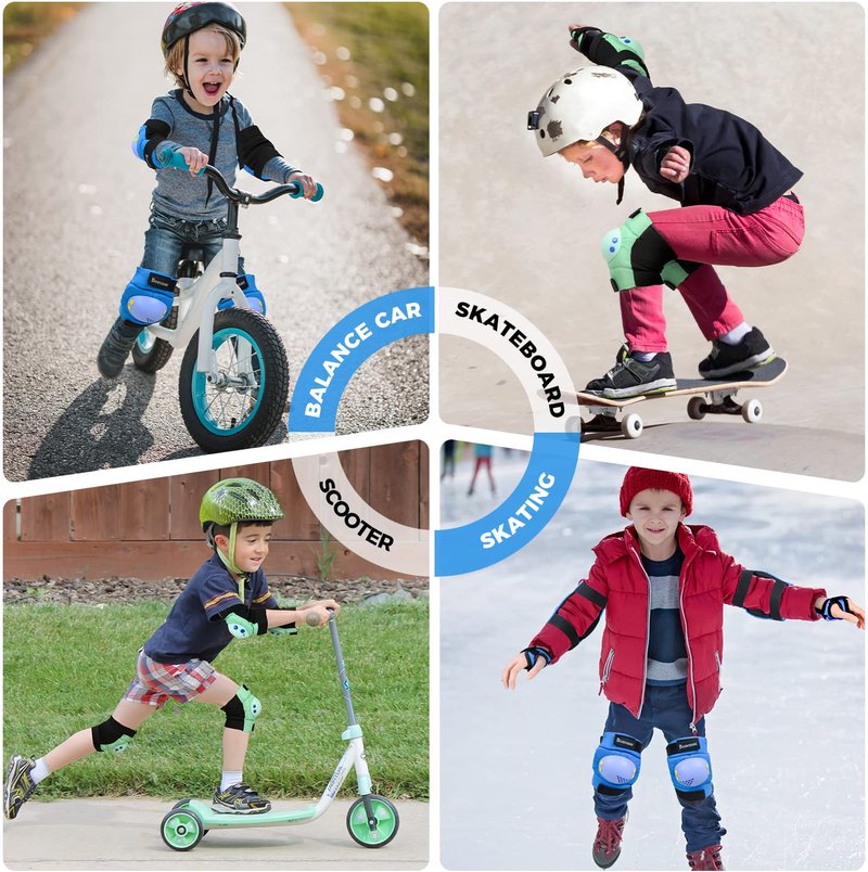 Kids Knee Pad Elbow Pads for Roller Skates Cycling BMX Bike Skateboard Inline Rollerblading, Skating Skatings Scooter Riding Sports
