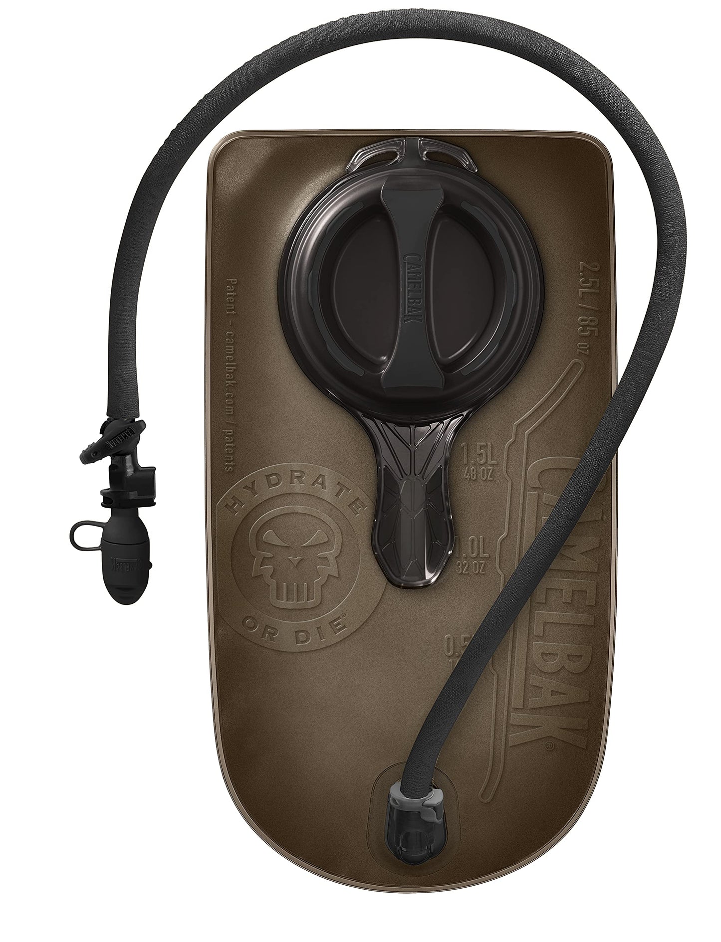 CamelBak Mil‑Spec Crux Hydration Reservoir with Tube Cover, High‑Flow 85oz / 2.5L Tactical Water Bladder, Black