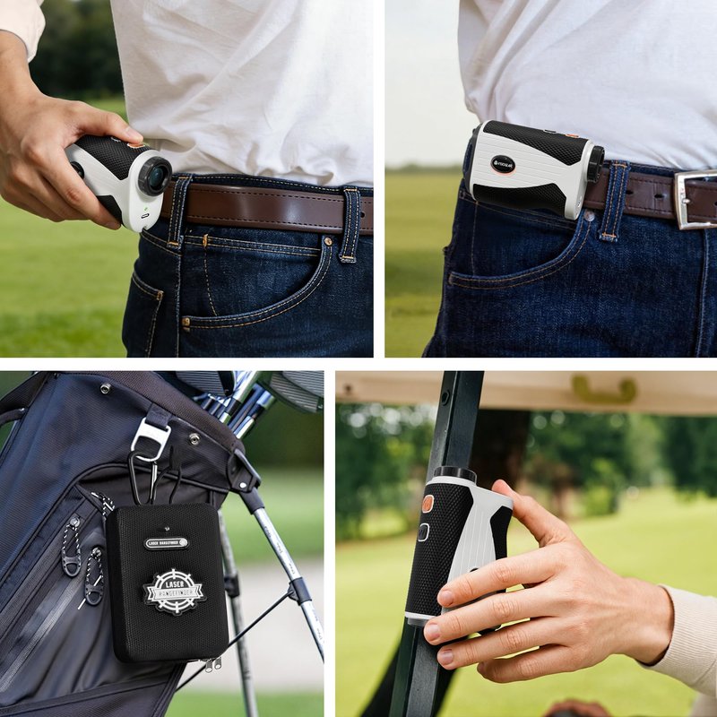 Zapdos Golf Rangefinder with Slope, 1200 Yards Laser Range Finder for Golfer, 7X Magnification Flag Pole Locking Vibration Rechargeable Range Finders Golf Accessories for Men, White