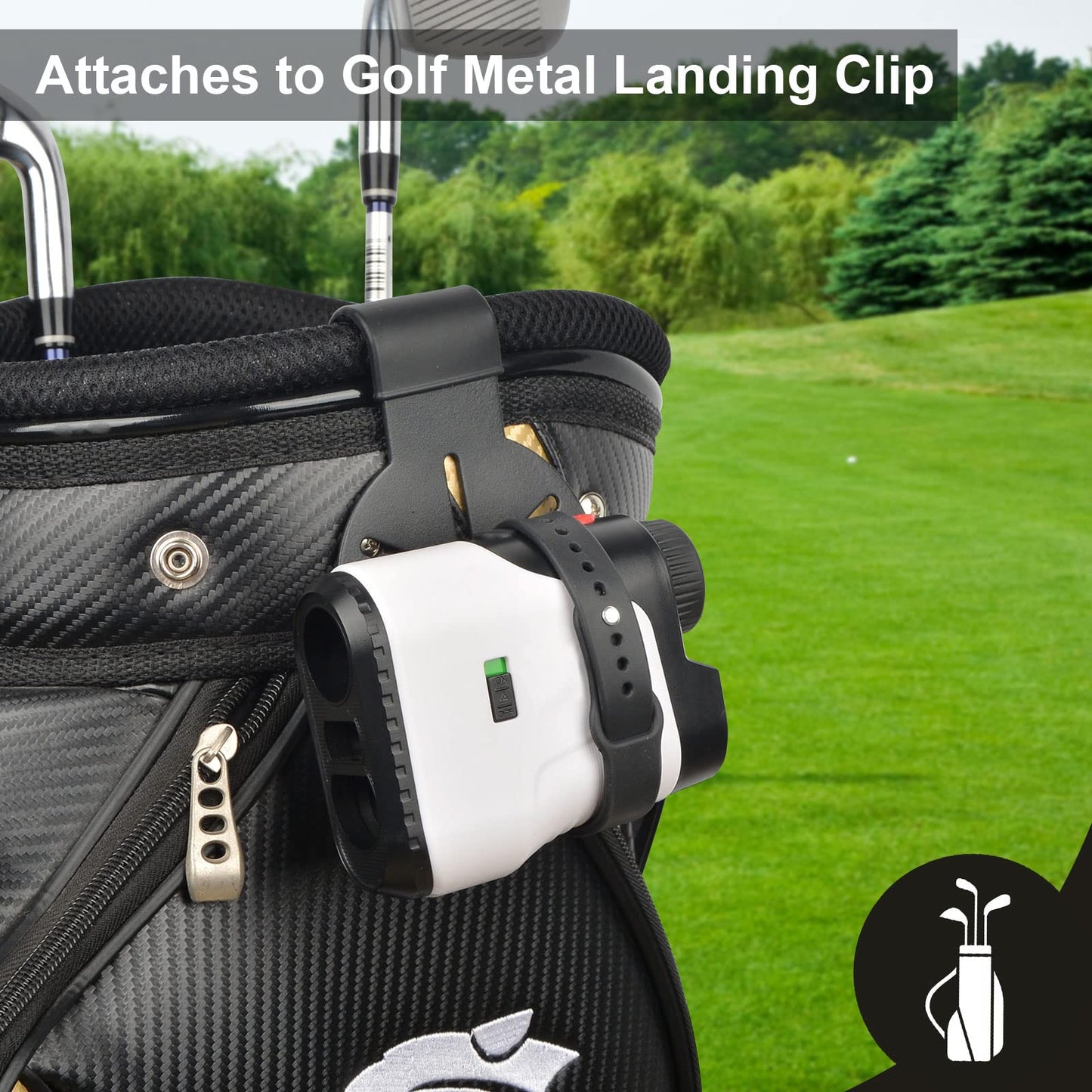 iGuerburn Golf Range Finder Magnetic Strap, Rangefinder Holder Mount Strong Magnet Secure Attract to Golf Cart, Adjustable Silicone Wrap Fits for All Rangefinders