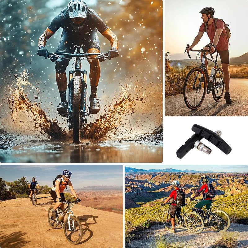 HHTOAR 6PCS Premium Bike Brake Pads, Professional Mountain Bicycle V-Brake Pads, 70mm Universal V Brake Pads,for Cruiser MTB Mountain Bicycle Universal V-Brake Blocks,No Noise No Skid