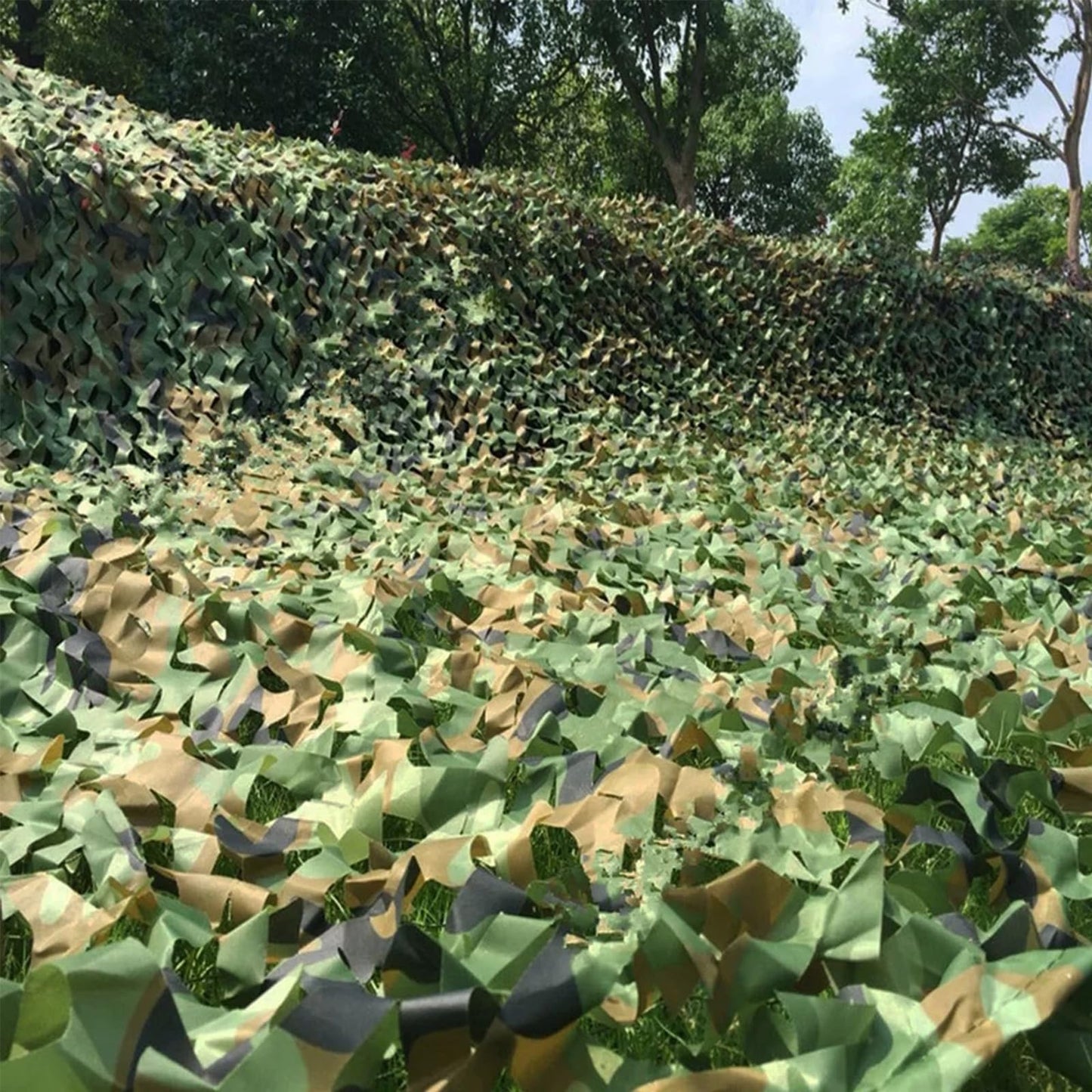 Yeacool Camo Netting Camouflage Netting Camo Blind Army Net Sunshade Mesh for Hunting Military Decorations Party Shooting (Woodland Camo, 6.5ftx4.9ft, 2m*1.5m)
