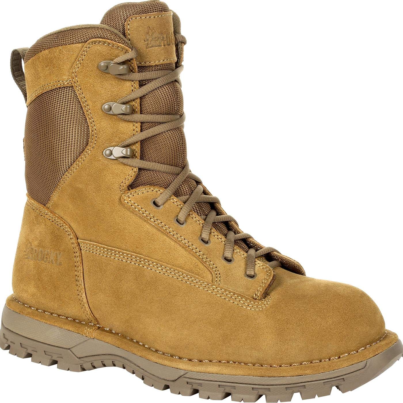 ROCKY Portland 8" Side Zip Composite Toe Public Service Boot, Coyote Brown, Size 9(W)