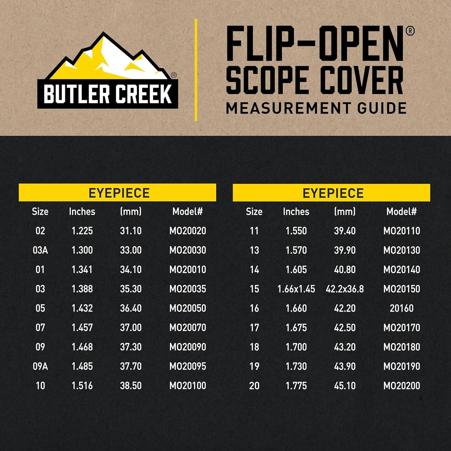 Butler Creek Eyepiece Flip Open Scope Cover - Durable Protection for Optics | Fits Most Scopes