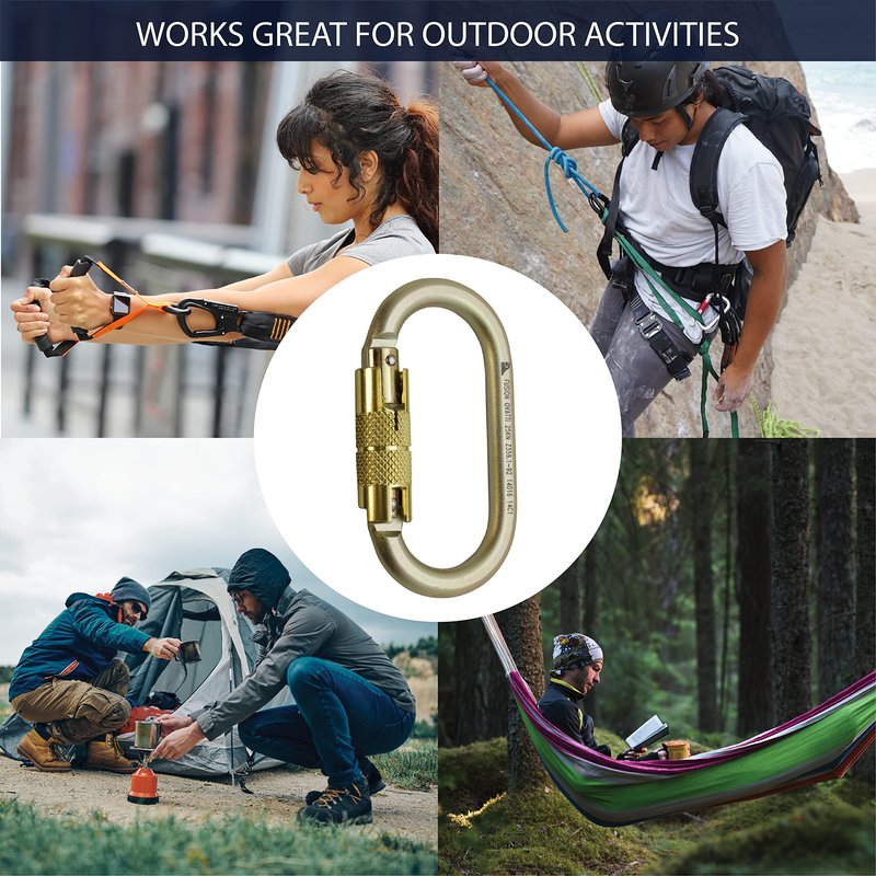 Fusion Climb OVATTI AUTO LOCK Carabiner - Industrial-Grade Steel, Locking Gate, Pin Nose, Oval Shape | Auto-Locking Mechanism for Enhanced Security | CE EN 12275 Certified, For heavy duty, constructio