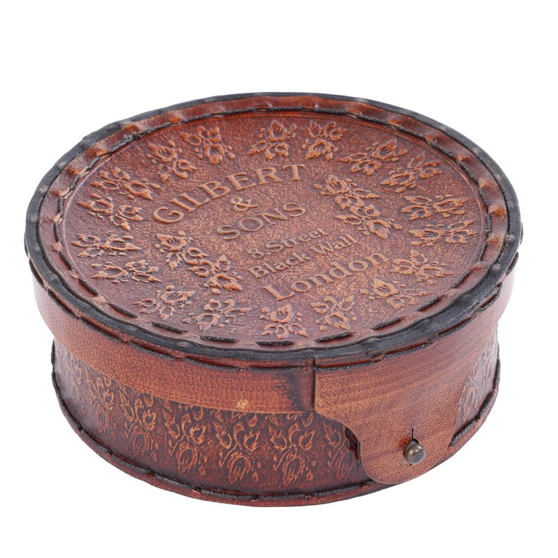 Brass Sundial Compass in Leather Case – Unique Nautical Gifts for Men, Antique Sailing Anniversary Gadget, Maritime Pocket Watch Clock, Nautical Decor for Him
