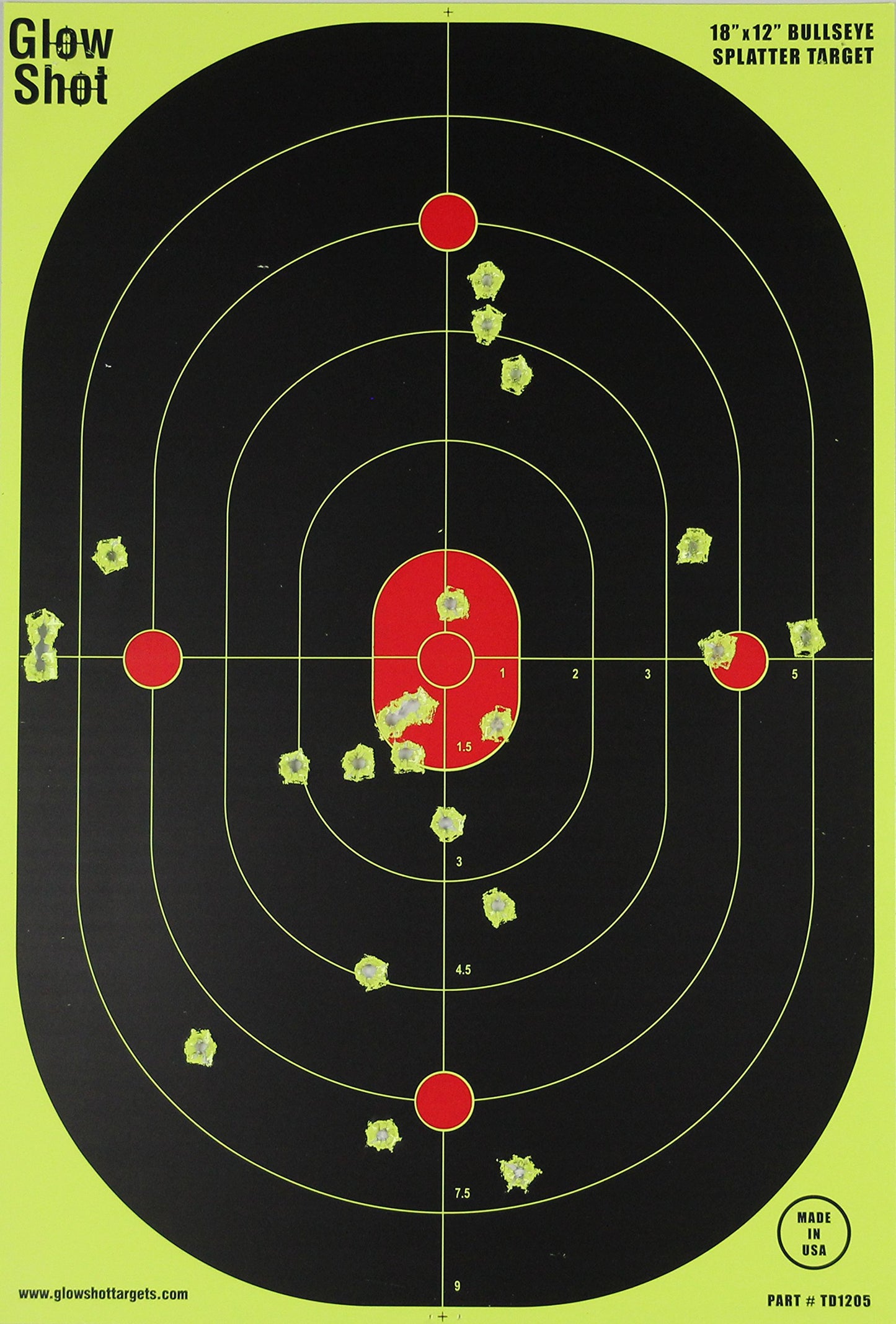 12x18-Inch Bullseye Glowshot Splatter Targets, 50 Packs