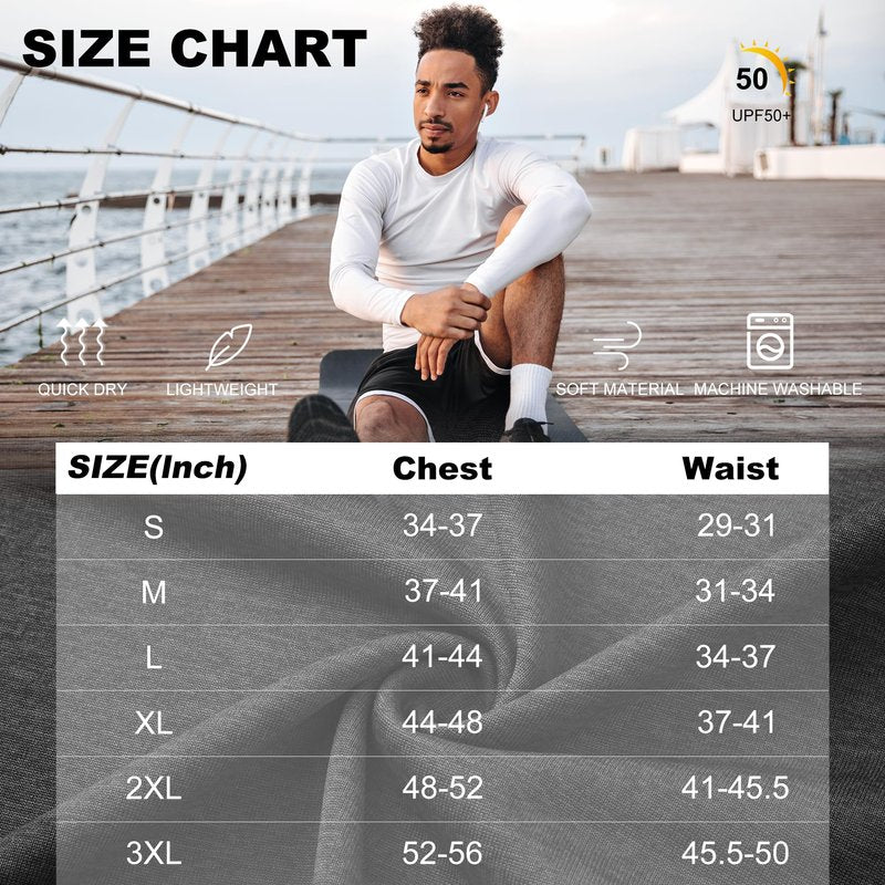 MLYENX 4 Pack Long Sleeve Shirts for Men UPF 50+ UV Sun Protection Quick Dry Moisture Wicking Workout Tee Shirts 2XL