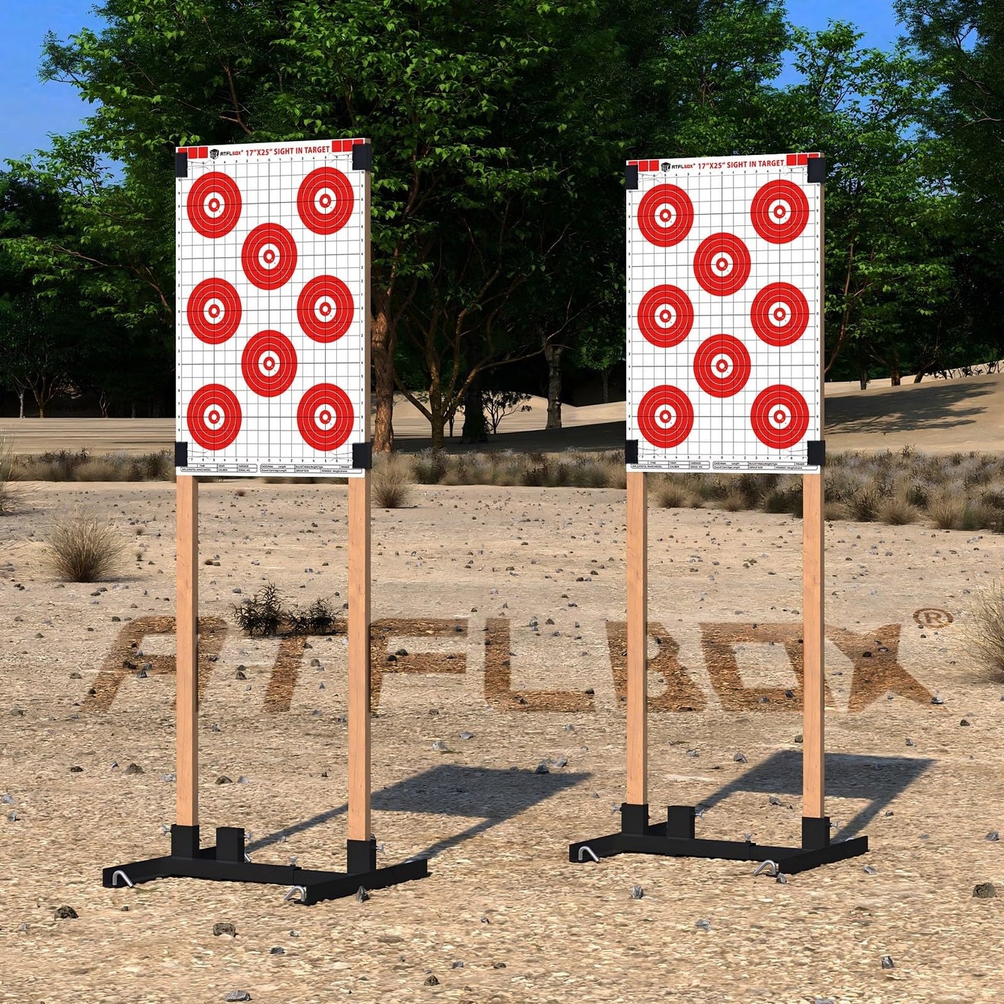 Atflbox Sight in Shooting Range Paper Target, 17X25 Inch Paper Red Bullseye Shooting Targets Suitable for Handgun, Rifle, Pellet Gun, Airgun, BB Guns, Airsoft (25 Pack)