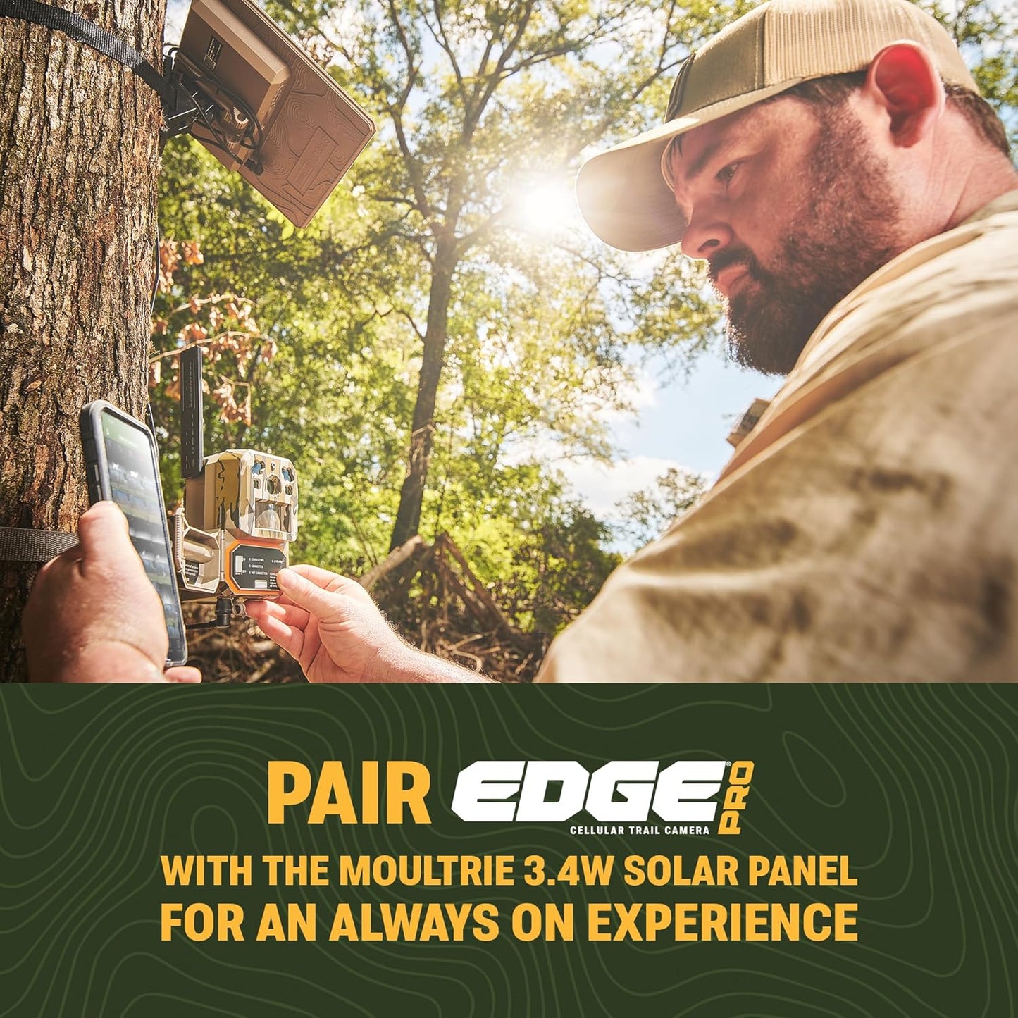Moultrie Edge Pro Cellular Trail Camera - 1080p HD Video, Auto Connect, 100ft Detection Range | Nationwide Coverage, False Trigger Tech