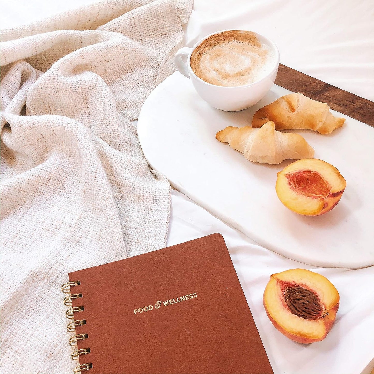 Food and Exercise Journal for Women - Track Meals, Nutrition & Weight Loss | 90 Days, Walnut Brown, 8.5 x 6 Inches