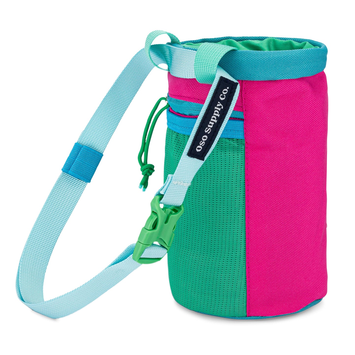 Oso Supply Co - Chalk Bag for Rock Climbing, Bouldering Chalk Bag Bucket with Quick-Clip Belt, Zippered Pockets and Pouch - Perfect Indoor/Outdoor Rock Climbing Gear Equipment (Magenta)