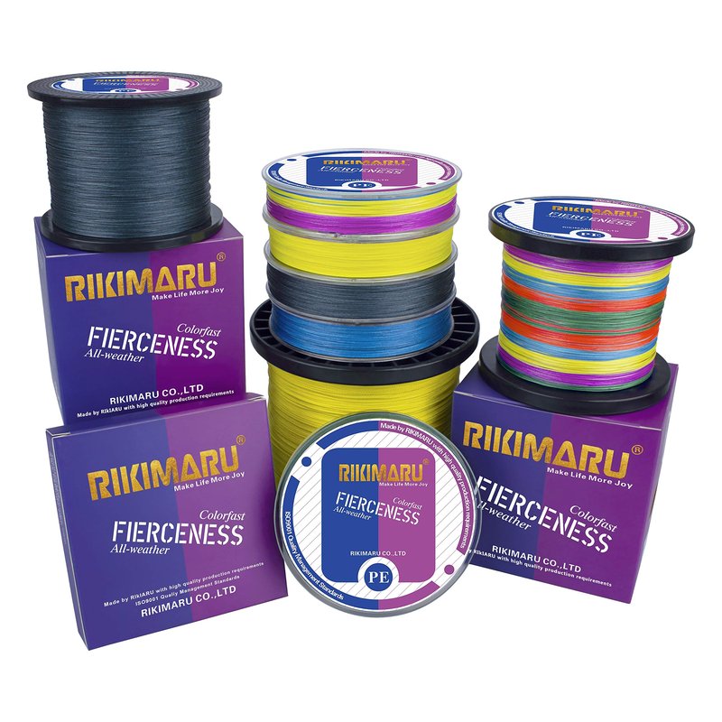 Braided Fishing Line Abrasion Resistant Superline Zero Stretch&Low Memory Extra Thin Diameter Blue 327Yds,50LB