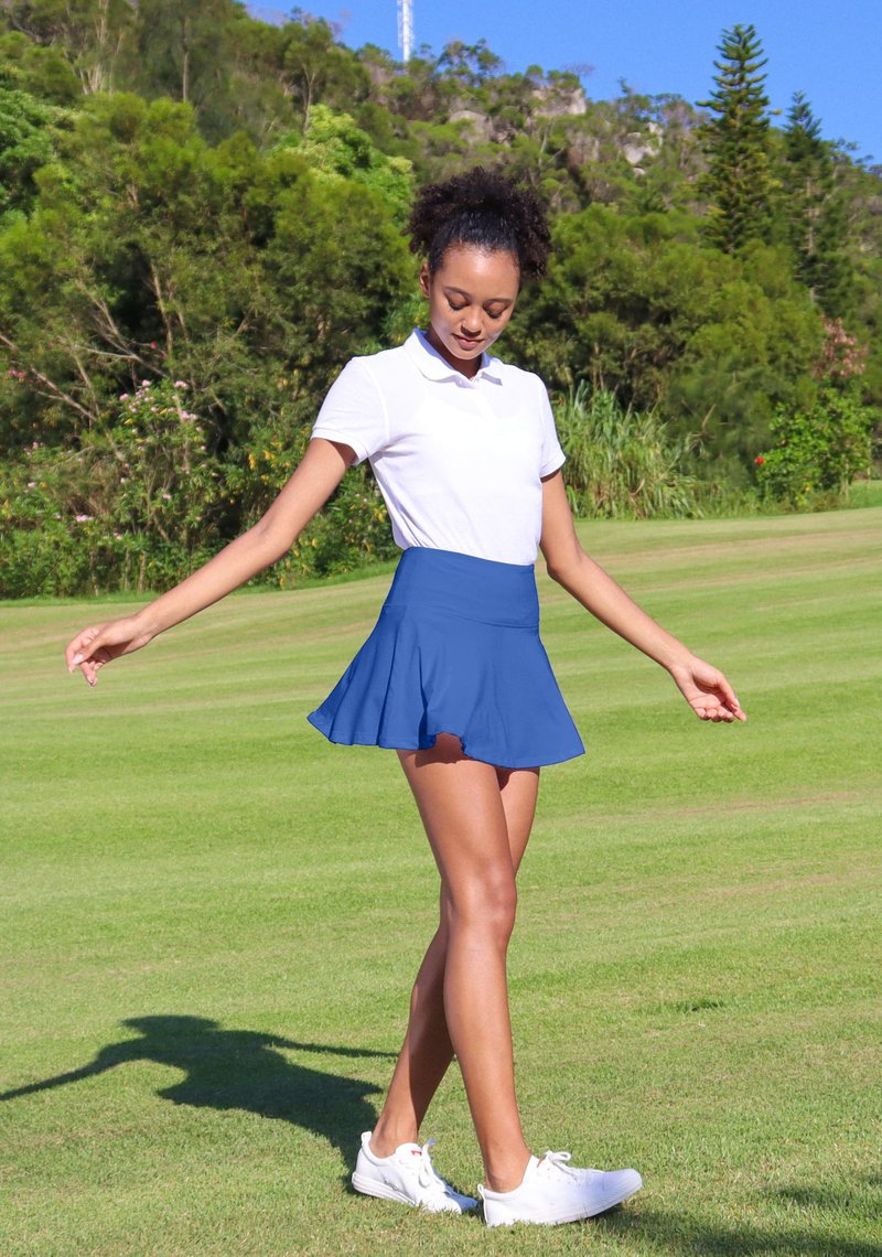 SANTINY Pleated Tennis Skirt for Women with 4 Pockets Women's High Waisted Athletic Golf Skorts Skirts for Running Casual (Royal Blue_L)