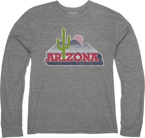 Reserve Collection by Blue 84 Arizona Wildcats Long Sleeve T Shirt TriBlend Retro Vintage, Heather, Medium