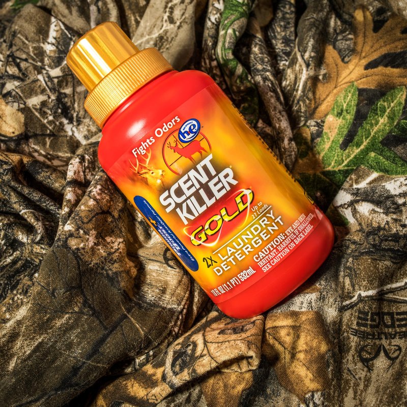 Scent Killer Gold Scent Free Laundry Detergent for Hunting Gear with Power Boost Plus Odor Eliminator, 18 Fluid Ounces
