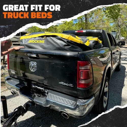 Mockins 30 CuFt Trailer Hitch Cargo Carrier Bag | 60"x24"x36" Weatherproof Cargo Bag for Hitch Carrier | Waterproof Truck Bed Storage | Vinyl Vehicle Soft Shell Carriers Set for Road Trips & Camping