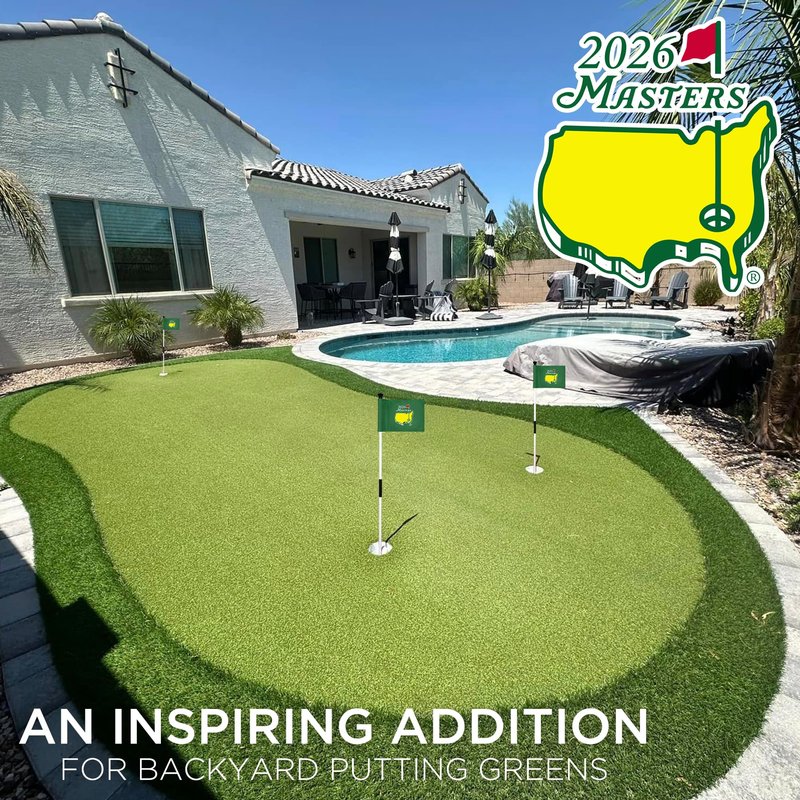 CoGolfing 2025 Grand Slam Golf Flag Mini, 8x6 Inch, Double-Sided Silk-Screened, Fade-Resistant 420D Nylon, Ideal for Backyard Practice Putting Green, 4-Pack