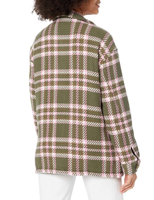 Outerknown Cloud Weave Shirt Jacket Faded Olive Halo Plaid M