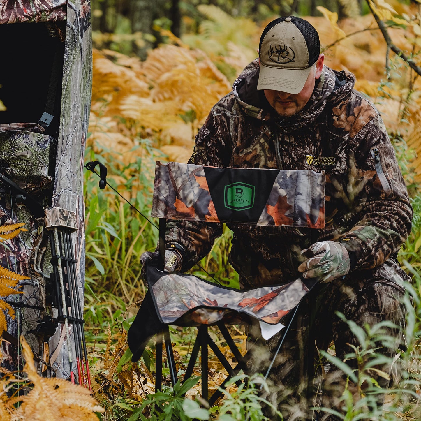 Barronett Blinds BC101 Tripod XL Folding Hunting Chair, Bloodtrail Camo