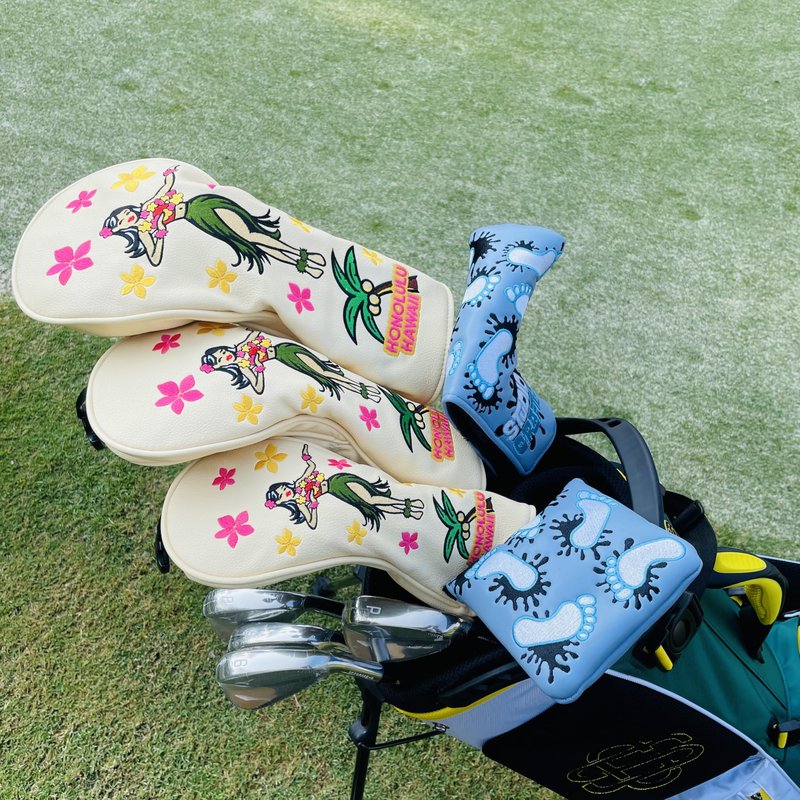 Studio Crafted Honolulu Hawaii Hula Girl Golf Driver Fairway Woods Hybrid Headcover (Driver Cover)
