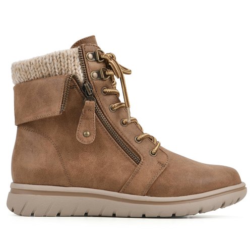 CLIFFS BY WHITE MOUNTAIN Women's Shoes Hope City Hiker Boot, Tan/Fabric/Sweater, 6.5 W