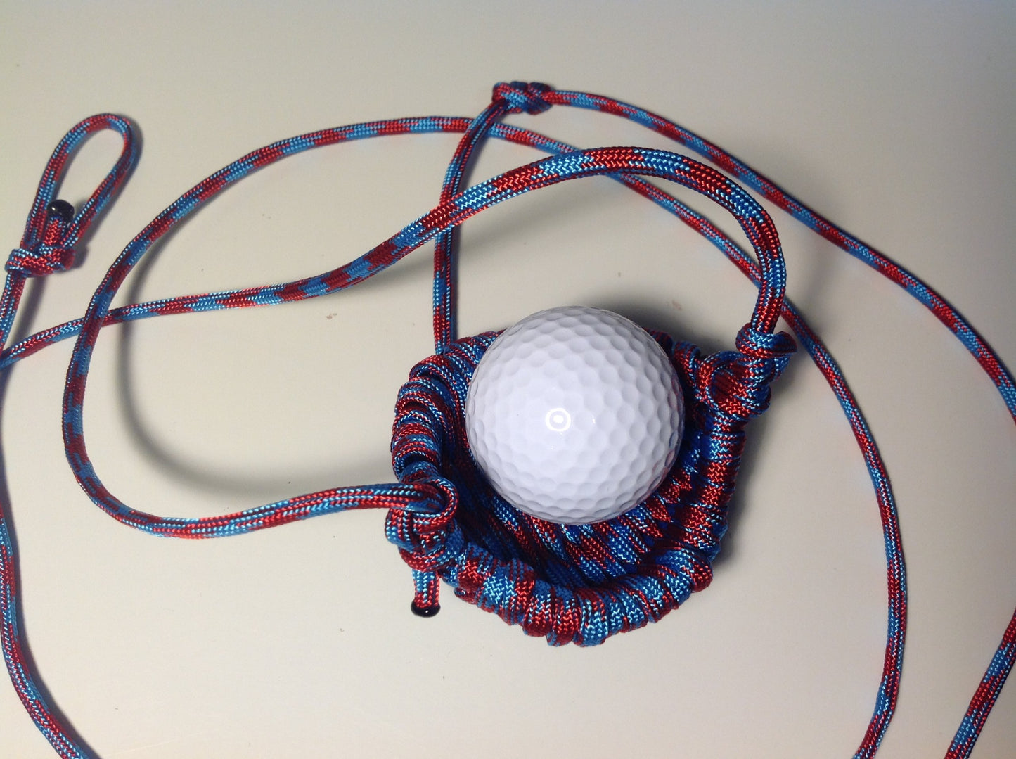 Paracord Shepherd Sling (Old-fashioned Slingshot) Handmade By David the Shepherd (Pacific Red)