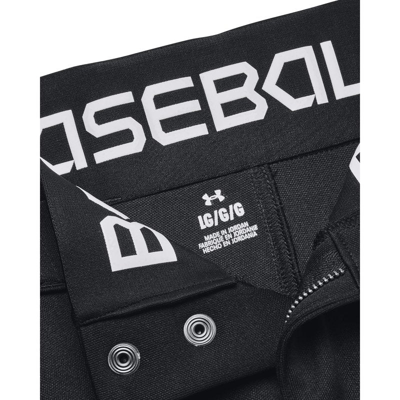 Under Armour Men's Utility Baseball Pant Closed 22, (001) Black / / White, Medium