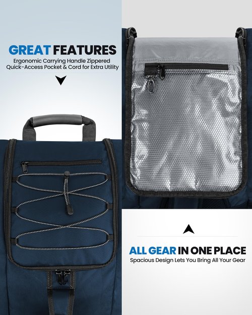 OutdoorMaster Boot Bag POLAR BEAR - 50L Ski Boots and Snowboard Boots Bag, Excellent for Travel with Waterproof Exterior & Bottom - for Men,Women and Youth - Blue