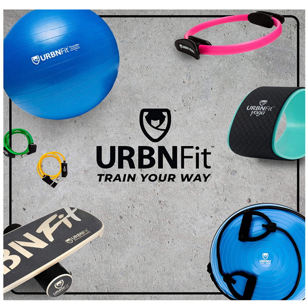 URBNFit Exercise Ball - Yoga Ball in Multiple Sizes for Yoga, Pilates, Pregnancy, Stability - Anti-Burst Swiss Balance Ball w/Quick Pump – Office Ball Chair for Home and Gym – 34 Inch - Pink