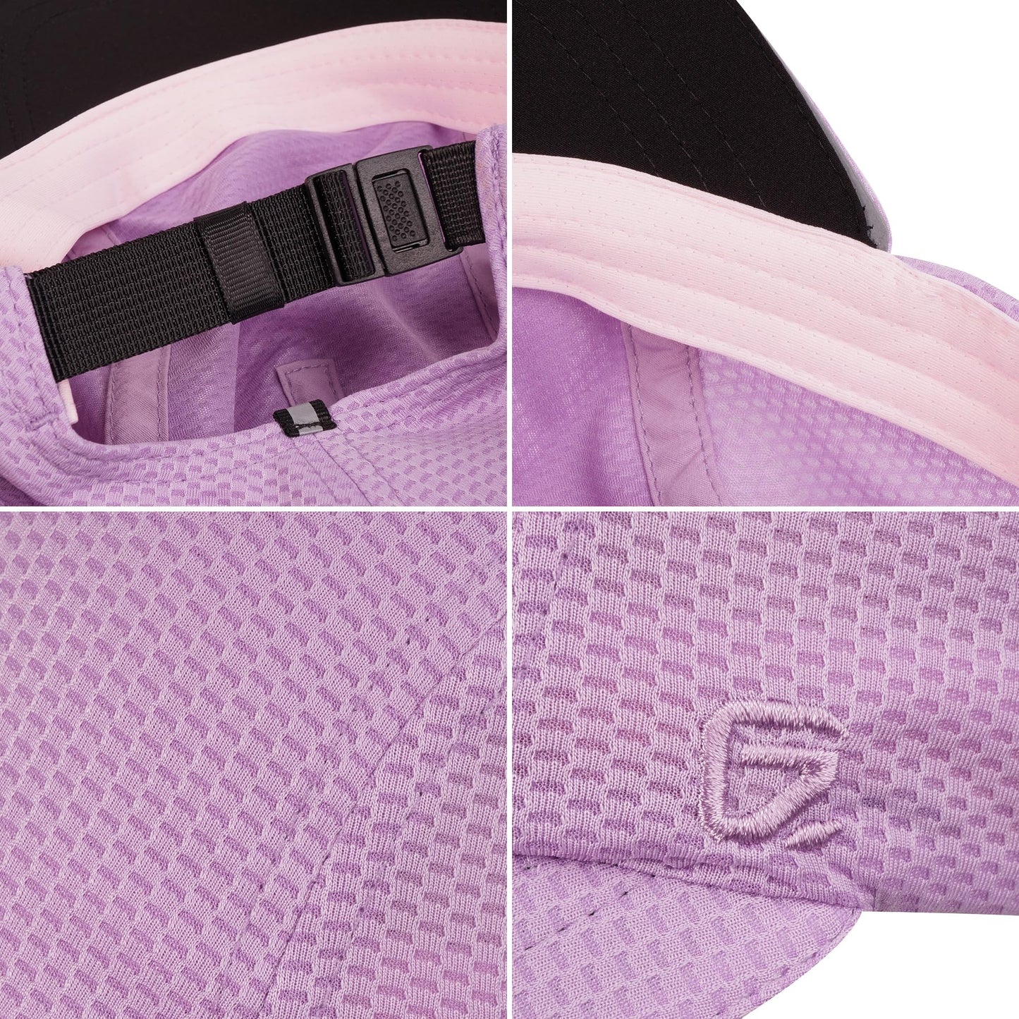 GADIEMKENSD Women's Race Day Running Hat Performance Mesh Baseball Cap Ventilation, Lightweight, Reflective Safety Ponytail Hats for Exercise Golf Hiking Beach Workout Gym Light Purple