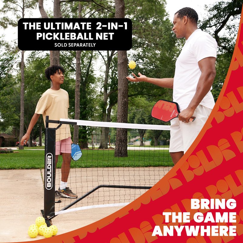 Boulder Pickleball Paddle - USAPA Approved - T700 Carbon Fiber Surface with Honeycomb Polymer Core - for Men Women Kids (Red)