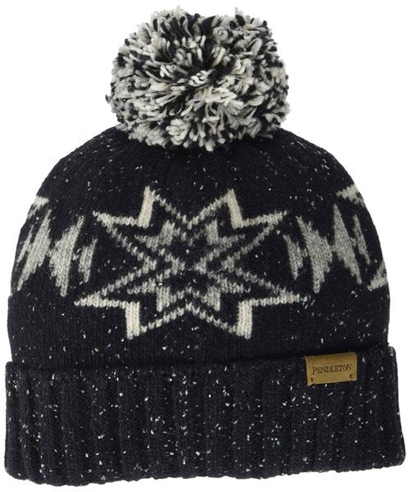 Pendleton Women's Hat Pom, Plains Star Charcoal, One Size