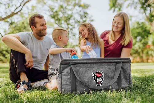 PICNIC TIME NCAA NC State Wolfpack 64 Can Collapsible Insulated Cooler, (Heathered Gray)