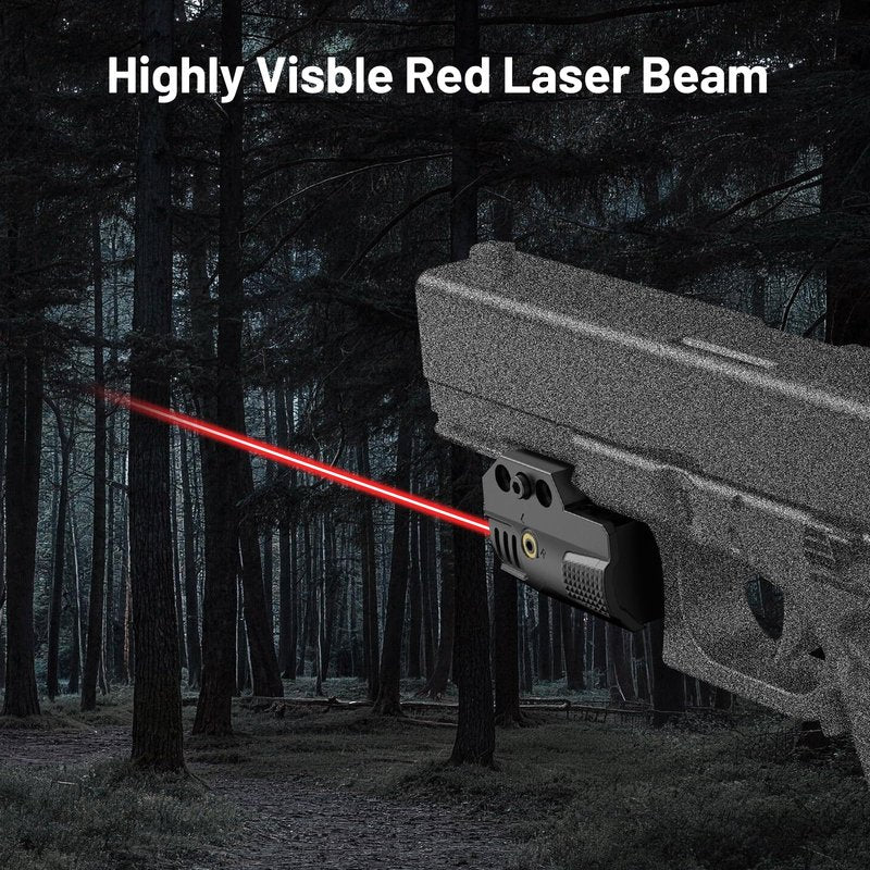 EZshoot Sub-Compact Pistol Laser Sight, Red Laser Sight for Pistol Handgun, Rechargeable Low Profile Laser Beam for 21MM Picatinny Rail Mount, Strobe Mode Available, Ambidextrous Switch