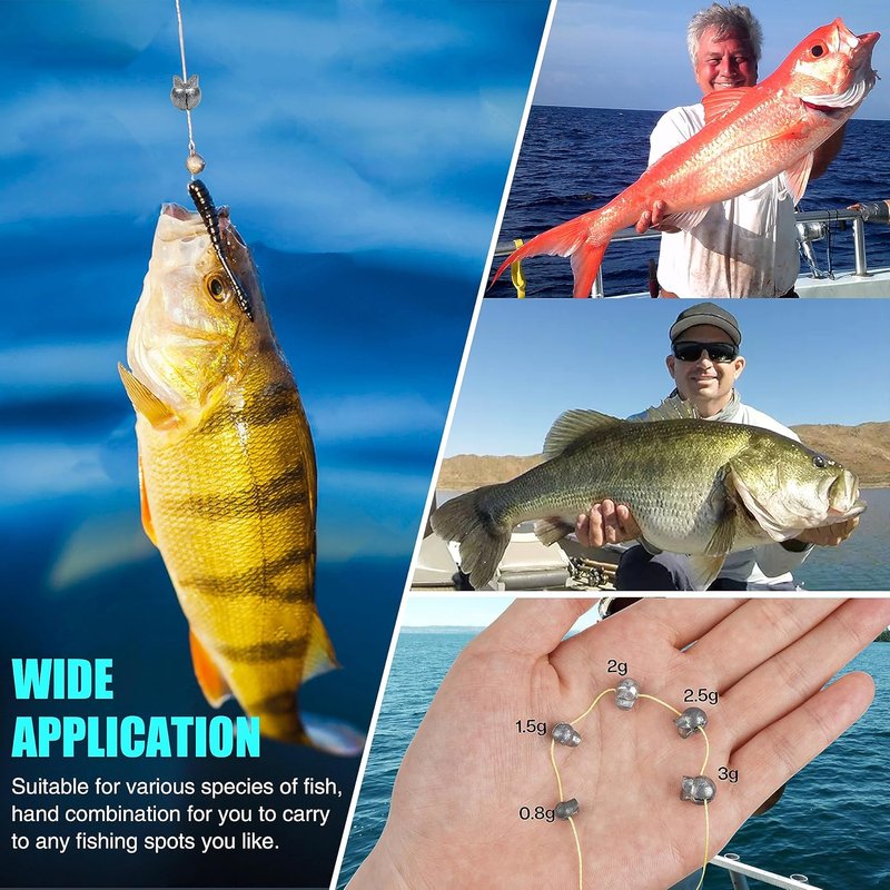 Split Shot Fishing Weights - 100pcs Removable Round Sinkers for Freshwater & Saltwater Fishing | Versatile Clip-On Design