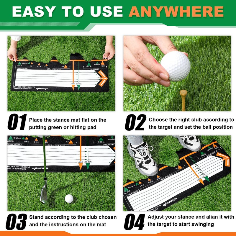 WinnerWhy Golf Training Mat Practice Swing Mat Practice Equipment for Beginner Posture Assistance Entry Level Golf Stance Corrector Indoor Outdoor