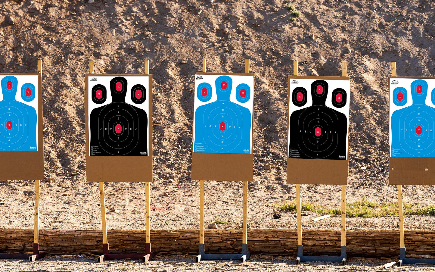 Ascentor Silhouette Shooting Target - Large Size 18 x 24 - Multiple Aiming Zones - Black