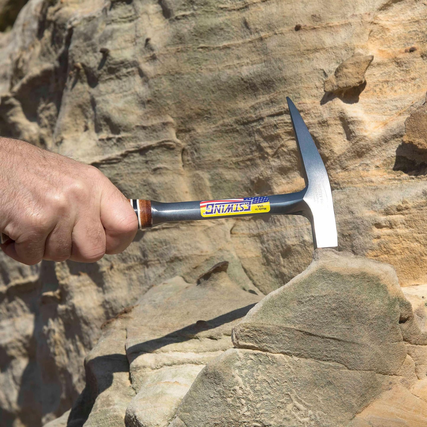 ESTWING Rock Pick - 13 oz USA Made Geology Hammer with Smooth Face & Genuine Leather Grip - E13P