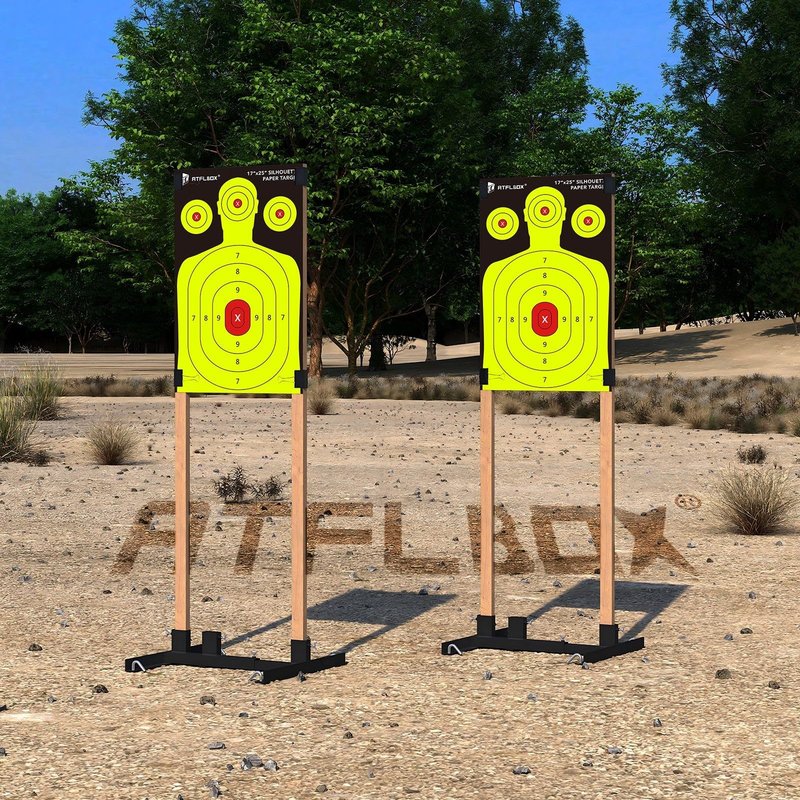 Atflbox Silhouette Paper Target for The Range, 17X25 Inch High Visibility Target Paper for Indoor and Outdoor Shooting Practice, Suitable for Handgun, Pistol, Rifle, Airgun, Pellet BB Gun (25 Pack)
